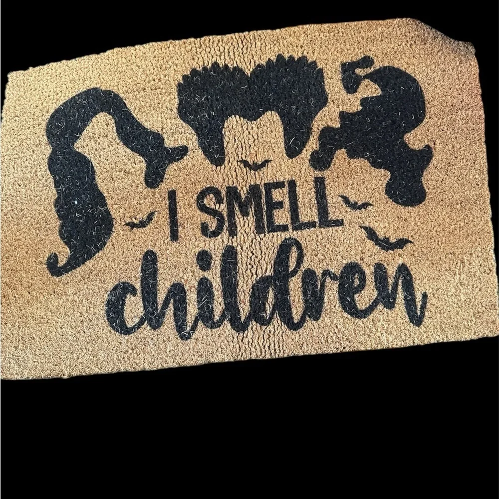 NWOT- Halloween Themed Doormat with Black Text